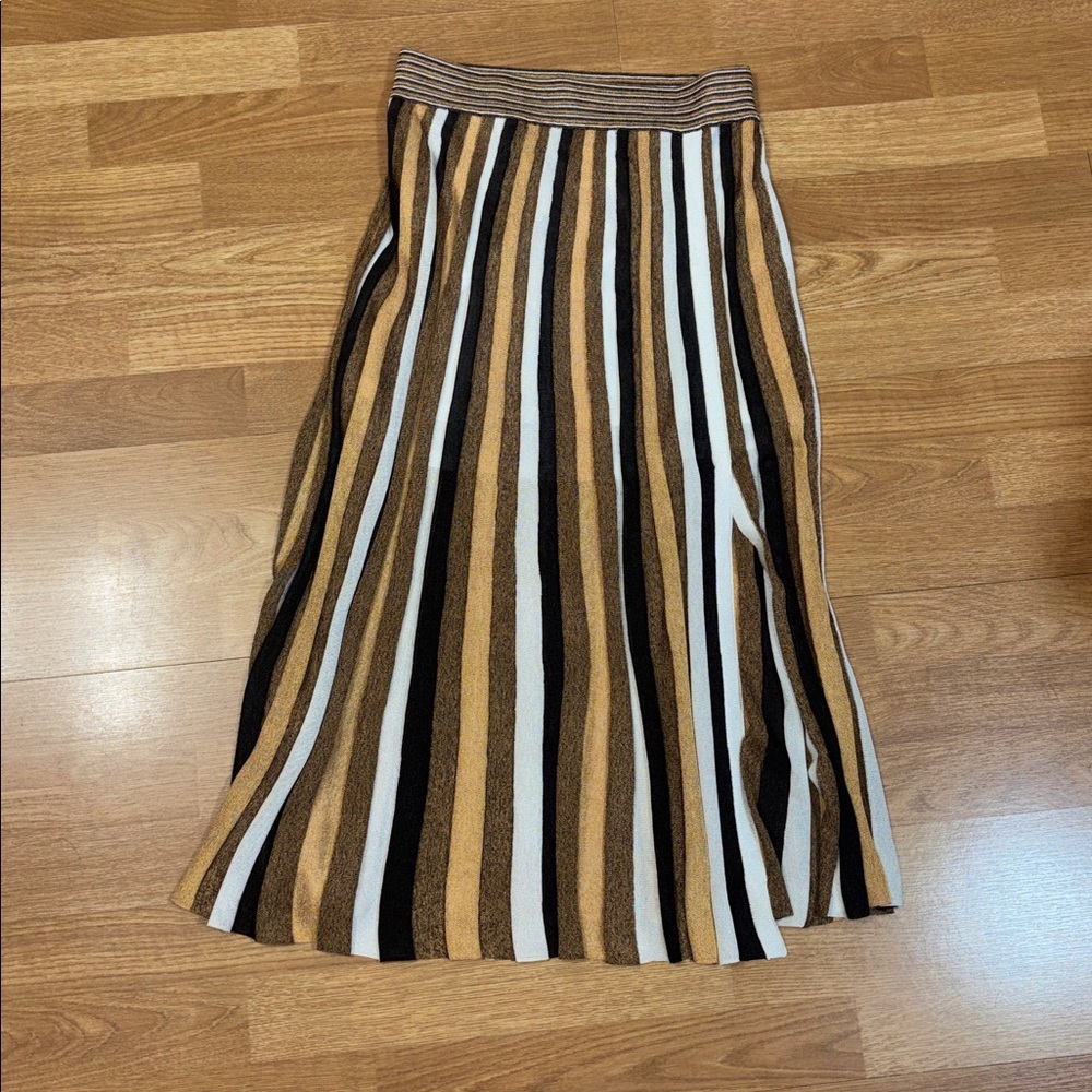 Express Multicolor Striped A-Line Skirt
